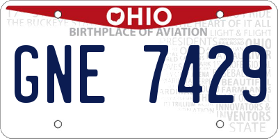 OH license plate GNE7429