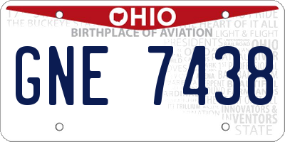 OH license plate GNE7438