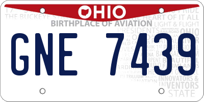 OH license plate GNE7439