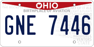 OH license plate GNE7446