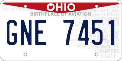 OH license plate GNE7451