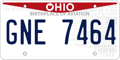 OH license plate GNE7464
