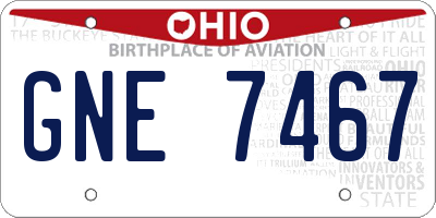OH license plate GNE7467