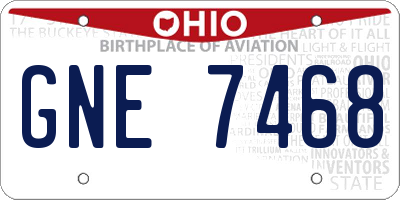 OH license plate GNE7468