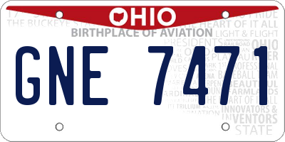 OH license plate GNE7471