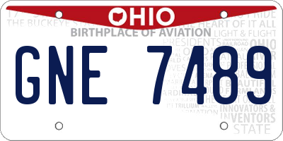 OH license plate GNE7489