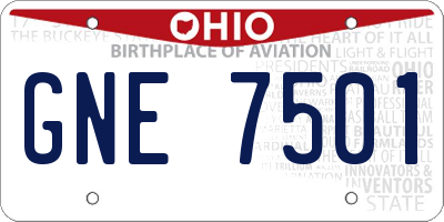 OH license plate GNE7501