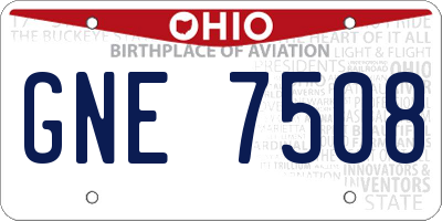 OH license plate GNE7508