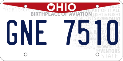 OH license plate GNE7510