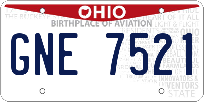 OH license plate GNE7521