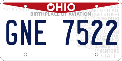 OH license plate GNE7522