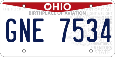 OH license plate GNE7534