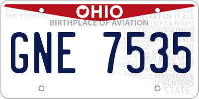 OH license plate GNE7535