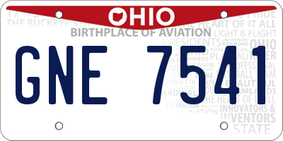OH license plate GNE7541