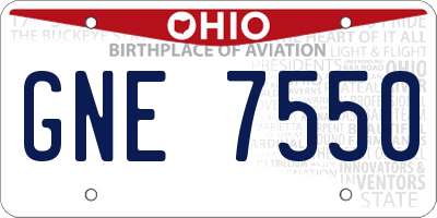OH license plate GNE7550
