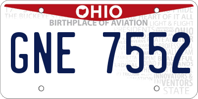 OH license plate GNE7552