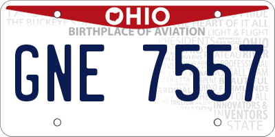 OH license plate GNE7557