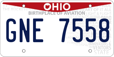 OH license plate GNE7558