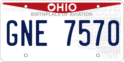 OH license plate GNE7570
