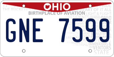 OH license plate GNE7599