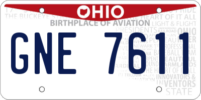 OH license plate GNE7611