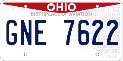 OH license plate GNE7622