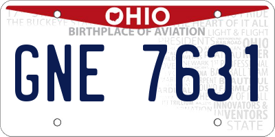 OH license plate GNE7631