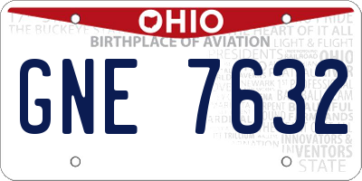 OH license plate GNE7632