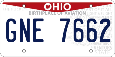 OH license plate GNE7662