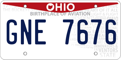 OH license plate GNE7676