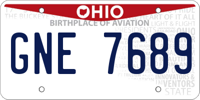 OH license plate GNE7689