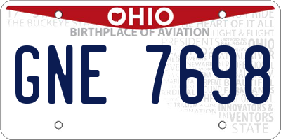OH license plate GNE7698