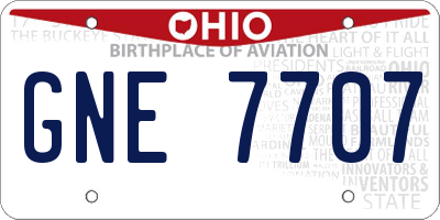 OH license plate GNE7707