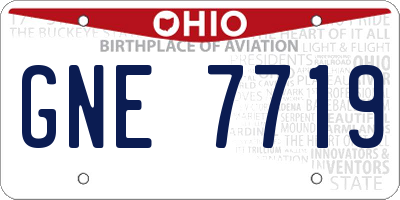 OH license plate GNE7719