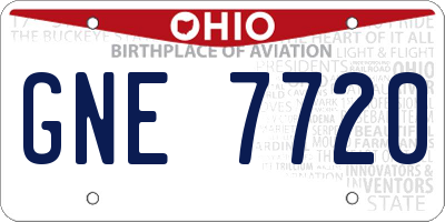 OH license plate GNE7720