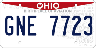 OH license plate GNE7723