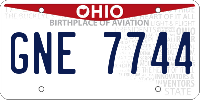 OH license plate GNE7744