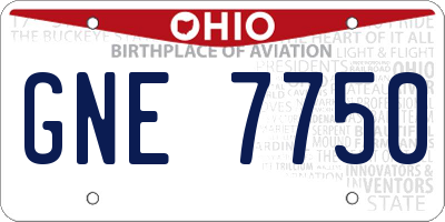 OH license plate GNE7750