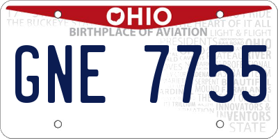 OH license plate GNE7755