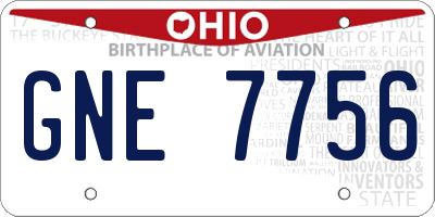 OH license plate GNE7756