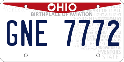 OH license plate GNE7772