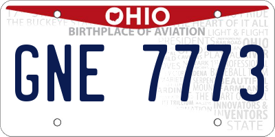 OH license plate GNE7773