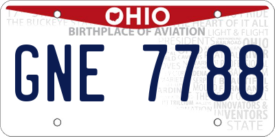 OH license plate GNE7788