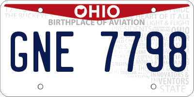 OH license plate GNE7798