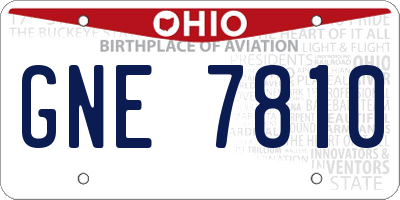 OH license plate GNE7810
