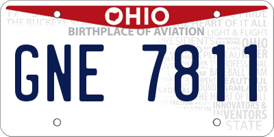 OH license plate GNE7811