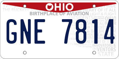 OH license plate GNE7814