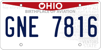 OH license plate GNE7816