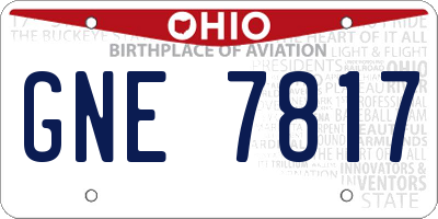 OH license plate GNE7817