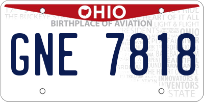 OH license plate GNE7818